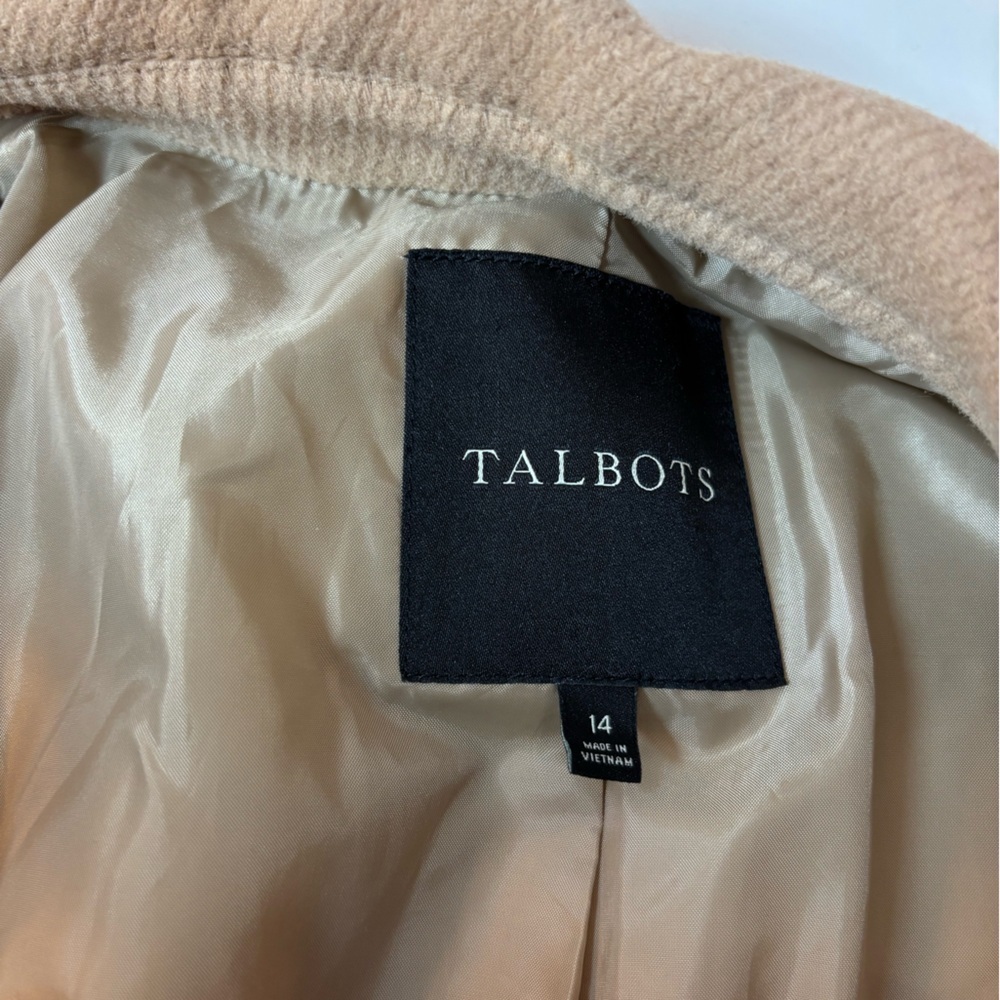 Talbots Elegant Tan and Black Women's Pea Coat - Picture 6 of 6